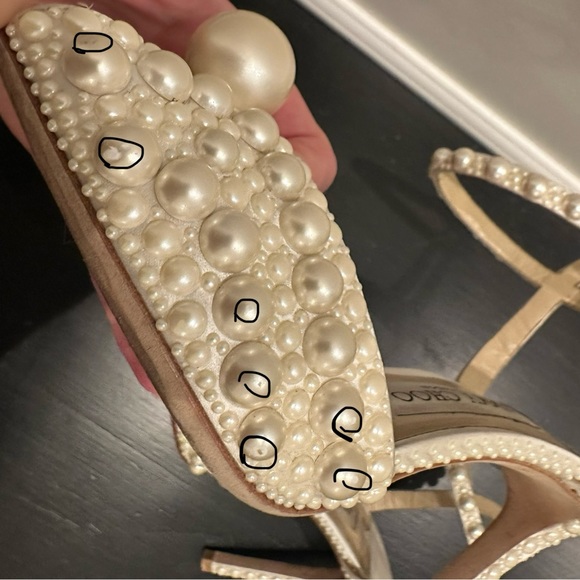 Jimmy Choo Sacora 100MM Embellished Sandals Size 37 - Picture 12 of 15